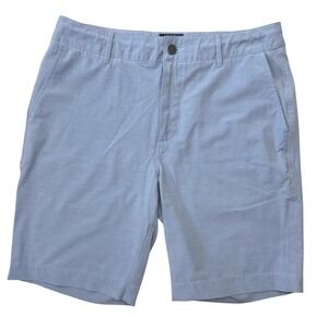 Faherty All Day Shorts Mens 32 Light Blue 9 Inch Inseam Stretch Hybrid Chino